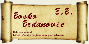Boško Brdanović vizit kartica